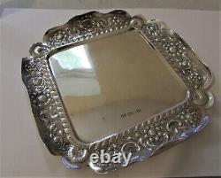 Victorian Solid Silver 6.5 Serving Tray / Plate By Atkin Bros Sheffield 1888
