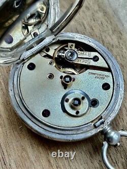Victorian Solid Silver Antique Swiss Pocket Watch