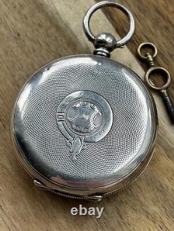 Victorian Solid Silver Antique Swiss Pocket Watch