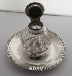 Victorian Solid Silver Desk Stand Inkwell John Grinsell & Sons London 1894