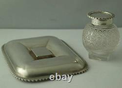 Victorian Solid Silver Desk Stand Inkwell London 1895
