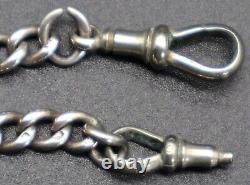 Victorian Solid Silver Double Albert Chain Hallmarked Shooting Fob T-Bar