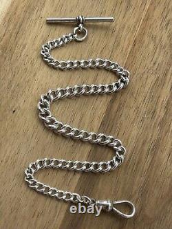 Victorian Solid Silver Graduated Pocket Watch Albert Chain C1908