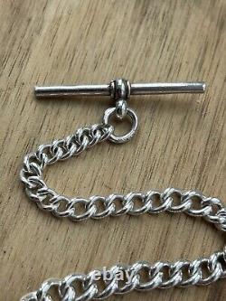 Victorian Solid Silver Graduated Pocket Watch Albert Chain C1908