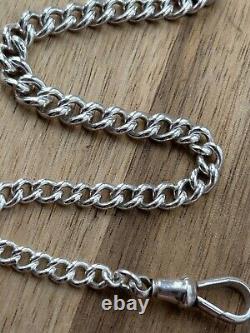 Victorian Solid Silver Graduated Pocket Watch Albert Chain C1908