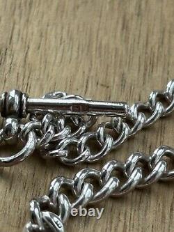 Victorian Solid Silver Graduated Pocket Watch Albert Chain C1908