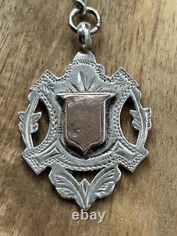 Victorian Solid Silver Graduated Pocket Watch Albert Chain + Fob C1899