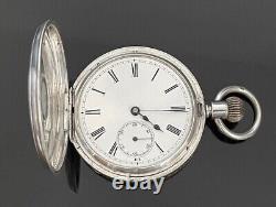 Victorian Solid Silver Half Hunter Pocket Watch c. 1887