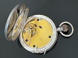 Victorian Solid Silver Half Hunter Pocket Watch c. 1887