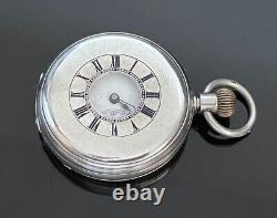 Victorian Solid Silver Half Hunter Pocket Watch c. 1887