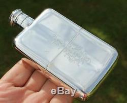 Victorian Solid Silver Hip Flask c. 1886(R3063P)