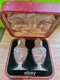Victorian Solid Silver Pepperettes by George Howson. Original box