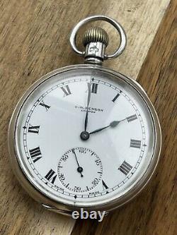 Victorian Solid Silver Pocket Watch Antique J. W. Benson London c1933