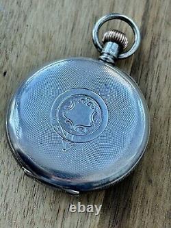 Victorian Solid Silver Pocket Watch Half Hunter Waltham Mass 1907