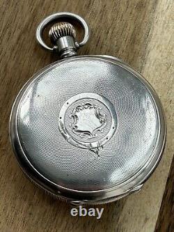 Victorian Solid Silver Pocket Watch Half Hunter Waltham Traveller 1912