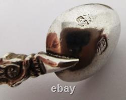 Victorian Solid Silver Ship Finial Spoons Sheffield 1893