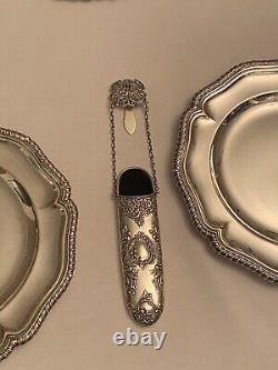 Victorian Solid Silver Spectacle Case/ Chatelaine with Belt Hook