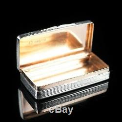 Victorian Solid Silver and Gilt Interior Rectangular Snuff Box by Taylor & Perry