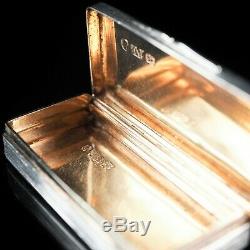 Victorian Solid Silver and Gilt Interior Rectangular Snuff Box by Taylor & Perry