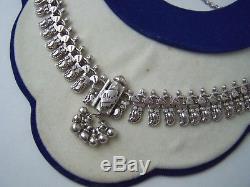 Victorian Solid Sterling Silver Book Chain Collar Chocker Tassle Necklace 20