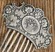 Victorian Sterling Silver'basket Of Flowers' Large Hair Comb
