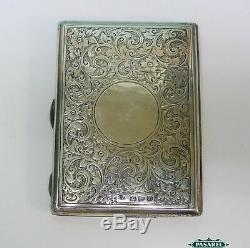Victorian Sterling Silver Card Case By Colen Hewer Cheshire Chester England 1895