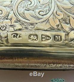 Victorian Sterling Silver Card Case By Colen Hewer Cheshire Chester England 1895