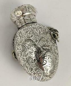 Victorian Sterling Silver Chatalaine Scent Bottle 1887