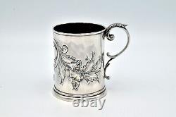 Victorian Sterling Silver Christening Mug Tankard 1900