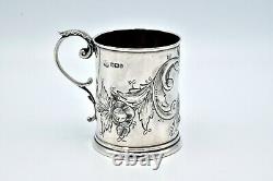 Victorian Sterling Silver Christening Mug Tankard 1900