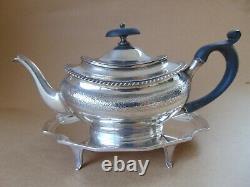 Victorian Sterling Silver Crest Teapot Stand London 1897