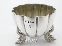 Victorian Sterling Silver Dolphin Foot Salt Bowl Antique 1873 London Chawner