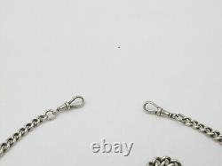 Victorian Sterling Silver Double Albert Graduating Watch Chain 1873 London 24