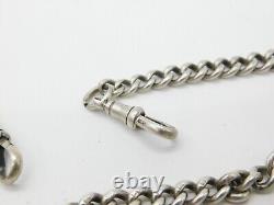 Victorian Sterling Silver Double Albert Graduating Watch Chain 1873 London 24