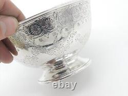 Victorian Sterling Silver Floral Form Sweet Treat Bowl with Crest 1867 London