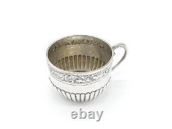 Victorian Sterling Silver Floral Pattern Teacup Antique 1893 London Mappin Webb