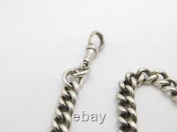 Victorian Sterling Silver Graduating Watch Chain with Fob 1897 Birmingham