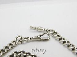 Victorian Sterling Silver Graduating Watch Chain with Fob 1897 Birmingham