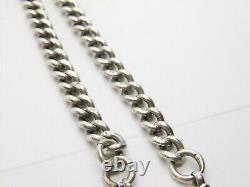 Victorian Sterling Silver Graduating Watch Chain with Fob 1897 Birmingham