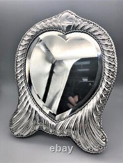 Victorian Sterling Silver Heart Table Mirror, William Comyns, London, 1894