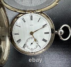 Victorian Sterling Silver London 1877 Fusee Full Hunter Pocket Watch Very Good