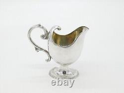 Victorian Sterling Silver Modernist Floral Cream Jug 1900 Birmingham Antique