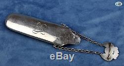 Victorian Sterling Silver Repoussé Spectacle Eyeglasses Case with Chain 1880