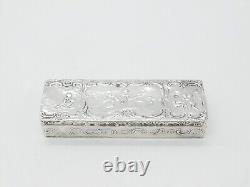 Victorian Sterling Silver Romantic Nouveau Scene Trinket Box 1896 Sheffield