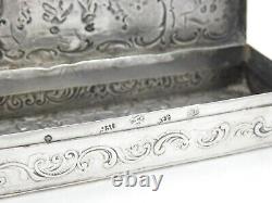 Victorian Sterling Silver Romantic Nouveau Scene Trinket Box 1896 Sheffield