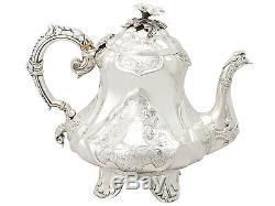 Victorian Sterling Silver Three Piece Tea Set by Joseph Angell II 1850s