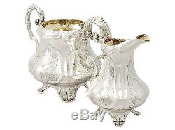 Victorian Sterling Silver Three Piece Tea Set by Joseph Angell II 1850s