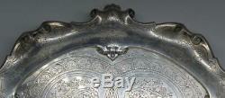 Victorian Sterling Silver footed salver Barnard brothers c. 1876 dia 13+ 27+oz tr