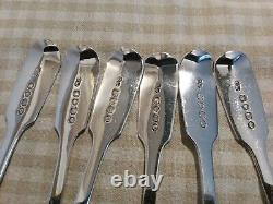 Victorian Sterling Solid Silver Set 6 Fiddle Desert Spoons London 1854 256g VGC