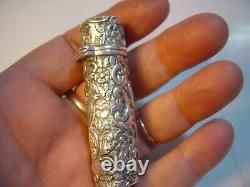 Victorian Stunning Craftsmanship Solid Silver Perfume Bottle-incredible Detail